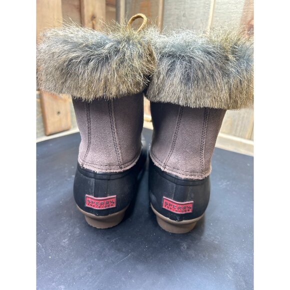 Sperry Womens Size 9 Duck Boots With Faux Fur Trim & Lace-Up Closure - Picture 6 of 9
